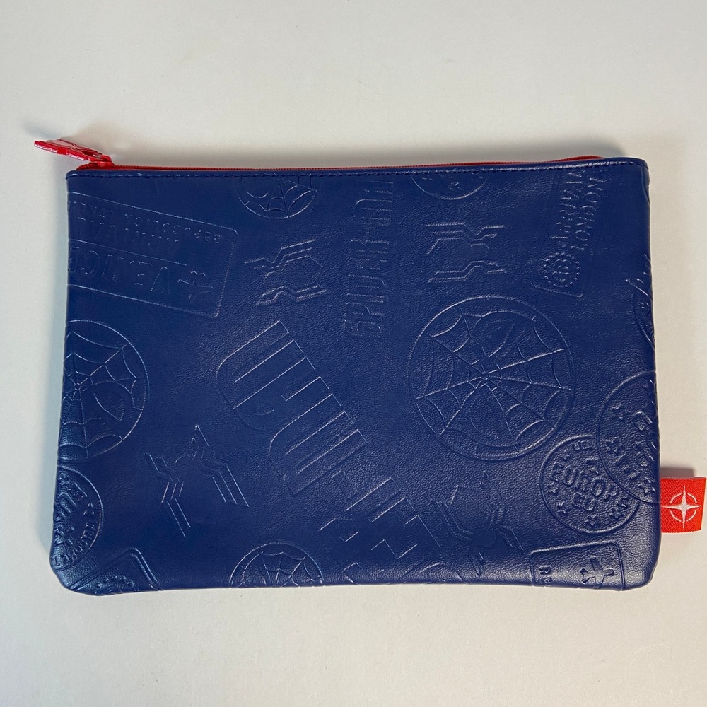 Marvel Spider-Man Far From Home Blue Embossed Travel Zipper Pouch Promo 2019